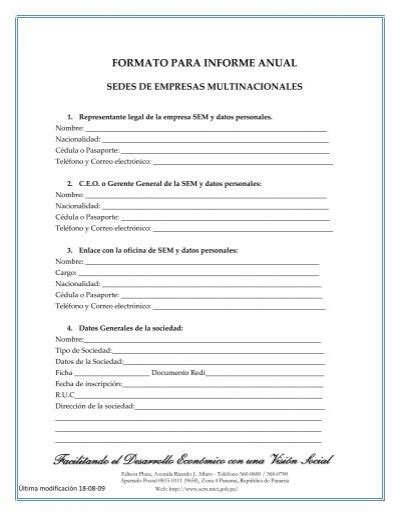 Formato Para Informe Anual