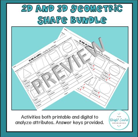 2d And 3d Geometric Shape Bundle Identifying Analyzing By Attribute And More The Bright Cookie