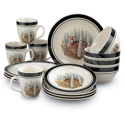 16 - Pc. Stoneware Dinnerware Set - 92524, Dinnerware & Flatware at ...