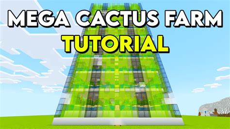 Mega Cactus Farm Tutorial In Minecraft Bedrock Youtube