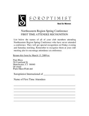 Fillable Online Northeastern Region Spring Conference Fax Email Print