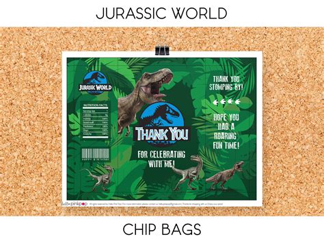 Jurassic World Chip Bag Printable Etsy