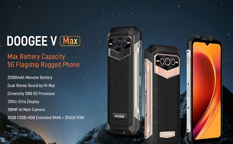 DOOGEE VMAX Plus 5G Teléfono Resistente Gran Batería 22000mAh V MAX