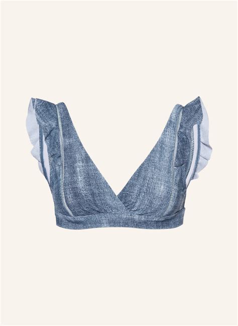 BEACHLIFE Bralette Bikini Top DENIM In Blau