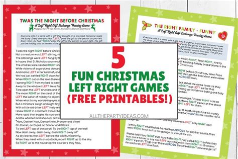 Christmas Left Right Game Printable Pe