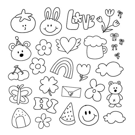 Cute Line Drawing Vectors & Illustrations for Free Download | Freepik