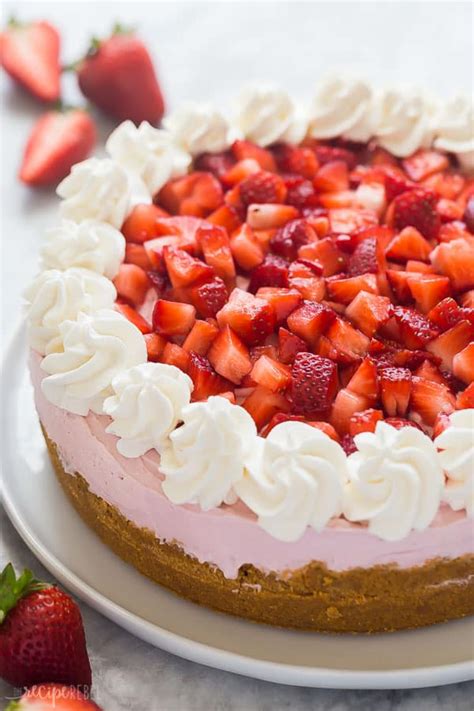 No Bake Strawberry Cheesecake Recipe Video The Recipe Rebel