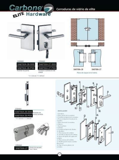 Catálogo de Elite Hardware para Vidrio Templado