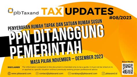 PB Taxand Tax Updates PPN Ditanggung Pemerintah Atas Penyerahan Rumah