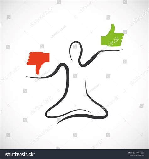 Yoga Pose Line Drawing Positive Attitude Stock Vector Royalty Free