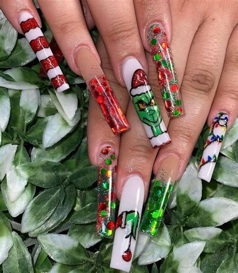 27 Top Trending Christmas Long Acrylic Nail Designs Long Acrylic Nail