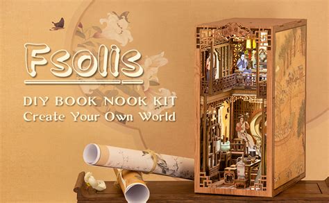 Amazon Fsolis Book Nook Kit Diy Miniature Dollhouse Kit D Wooden