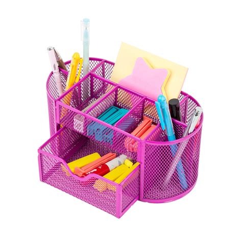 Pro Space Desktop Organizer Mesh Office Pencil Holder Desk Accessories Organizer, 9 Compartments ...