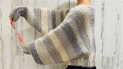 Sweater Or Jersey Oversized A Crochet Con Mangas Murci Lago Todas Las