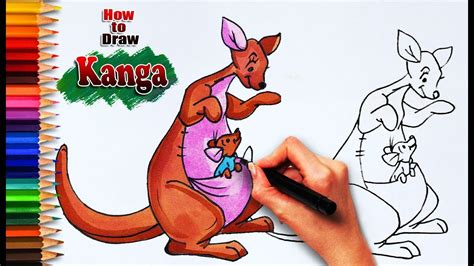 How To Draw Kanga Winnie The Pooh Drawing Easy Drawing Step By Step