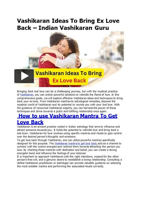 Ppt Vashikaran Ideas To Bring Ex Love Back Indian Vashikaran Guru