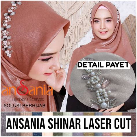 Jual PAYET ANSANIA SHINAR LASER CUT Hijab Pesta Acara Glamour Gliter