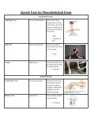 MSK Exam Special Tests Pdf Special Tests For Musculoskeletal Exam