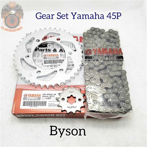 Jual GEAR SET RANTAI YAMAHA 45P BYSON ASLI ORIGINAL GIGI TARIK GERSET