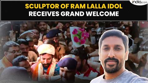 Ram Lalla Idol S Sculptor Arun Yogiraj Receives A Grand Welcome In