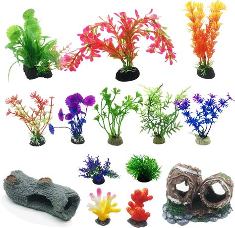 Cayway Aquarium Artificiel 14 PCS Plante D Aquarium Artificielle