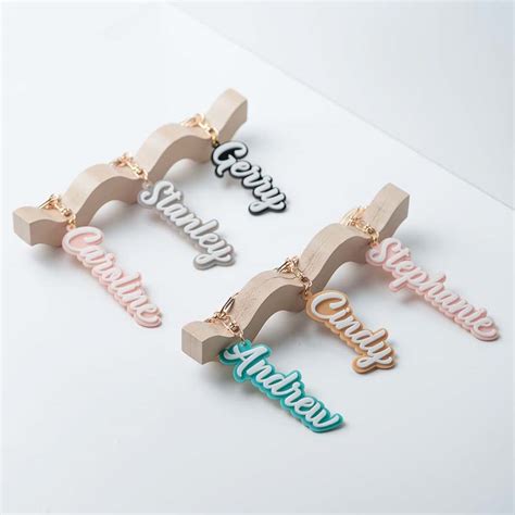 3D Acrylic Name Keychains Singapore Custom Laser Cut Keychain