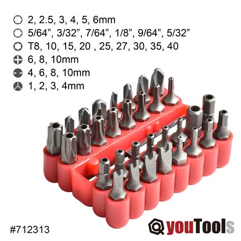 33PCE Security Driver Bit Set CRV 25 mm Long | YouTools