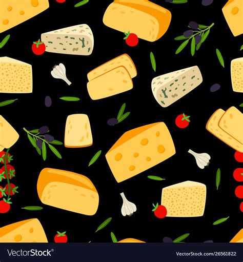 Cheese Seamless Pattern Royalty Free Vector Image