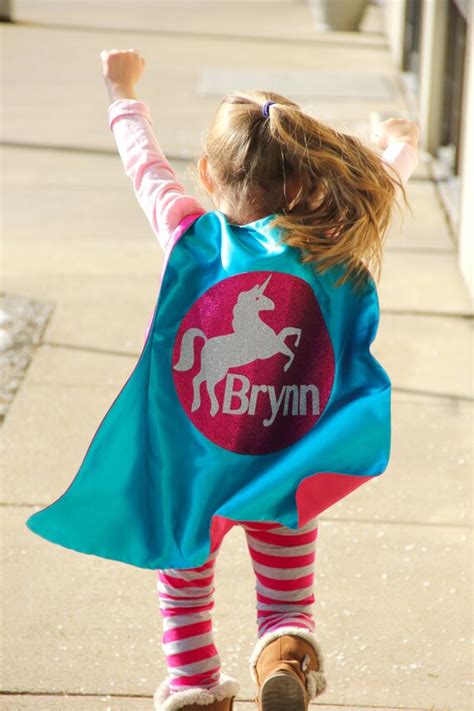 Fast Shipping Sparkle Unicorn Girls Personalized Superhero Cape Full Name Hero Cape