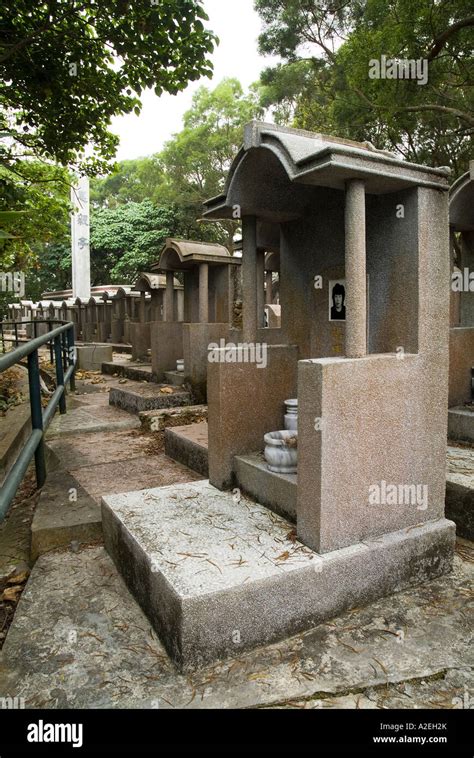 Dh Cheung Chau Hong Kong Chinese Graveyard Rows Of Gravestones In