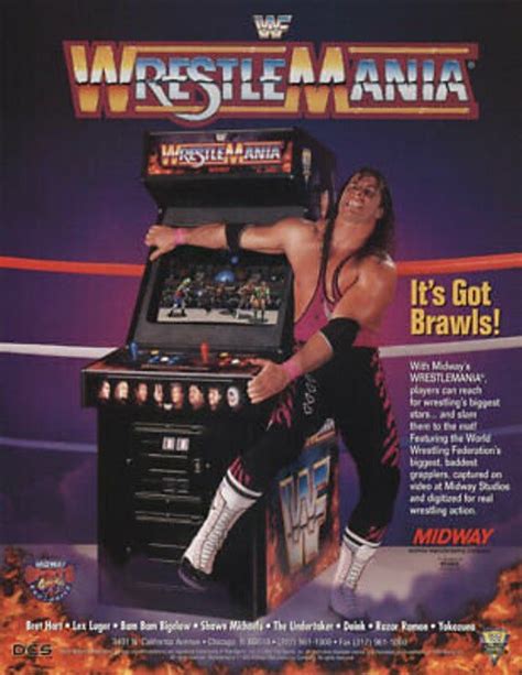 Wwf Wrestlemania Arcade Flyer Bret Hart Lex Luger Undertaker Etsy