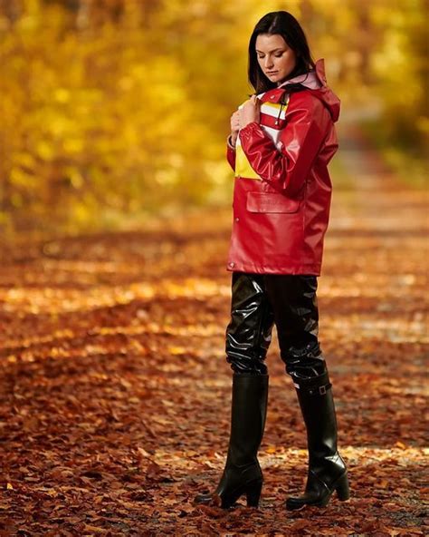 Rainwear From Sweden On Instagram Red Embla Jacket And Shiny Black