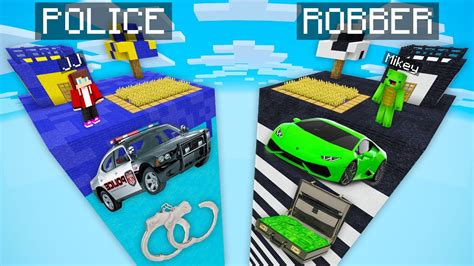 Jj Police Chunk Vs Mikey Robber Chunk In Minecraft Maizen Youtube