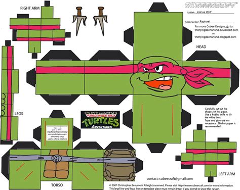 Tmnt Raphael Cubee By Theflyingdachshund On Deviantart Paper Crafts