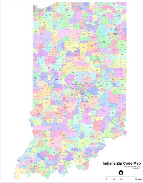 Central Indiana Zip Code Map | US States Map