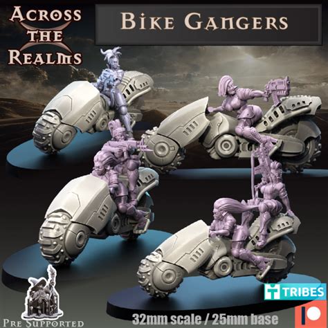 3D Printable Bike Gangers By Across The Realms