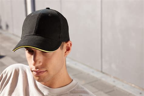 Unisex Panel Sandwich Cap Black Yellow Daiber