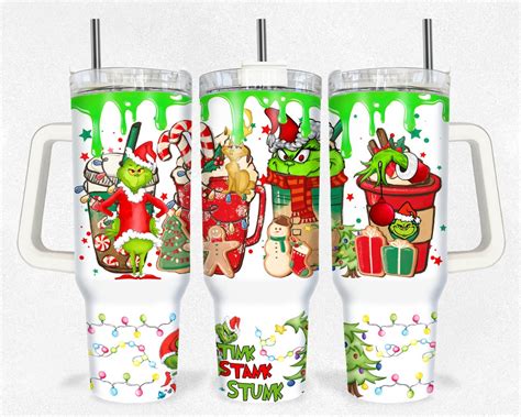 Grinch Stink Stank Stunk Drip Christmas 40 Oz Ready To Press Sublimation Transfer 20 Oz