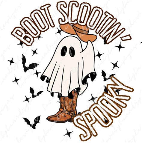 Boot Scoot Spooky Png Western Ghost Png Retro Halloween Etsy