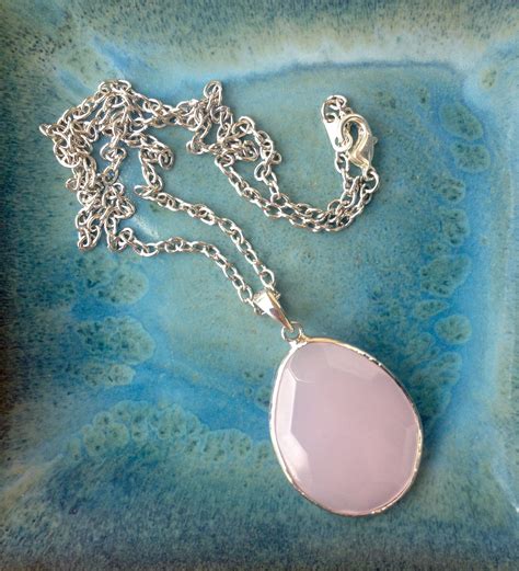 Rose Quartz Necklace Crystal Necklace Pink Rose Quartz - Etsy