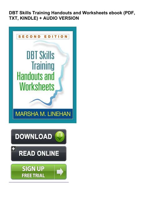 Dbt Skills Training Handouts And Worksheets Linehan Marsha M Worksheets