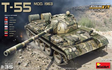 MiniArt Military Models 1/35 Soviet T55 Mod 1963 Tank w/Full Interior ...