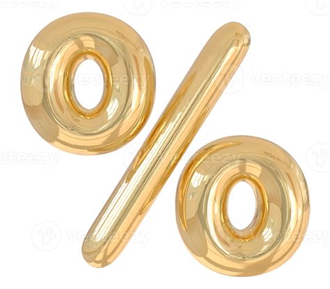 3d Symbol Percent Golden 11297484 Png