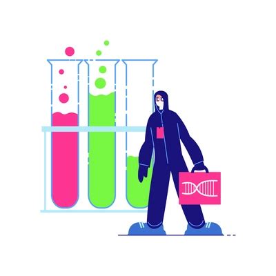 Science Laboratory Composition Character Female Scientist Vector