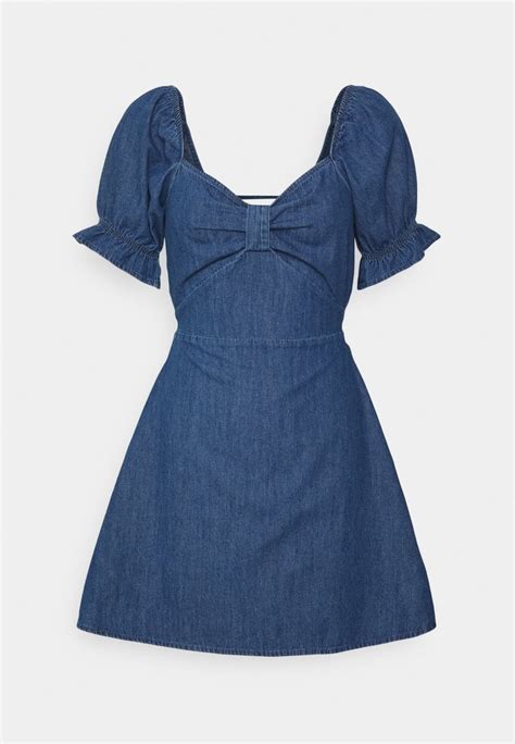 Pieces Petite Pchope Tie Back Dress Denim Dress Medium Blue Denim