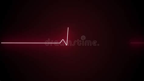 Neon Heartbeat On Black Isolated Background Stock Footage Video Of