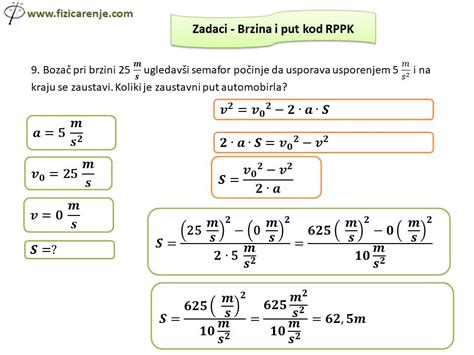 Fizika 7 Razred → Zadaci Brzina I Put Kod Rppk Treći Deo FiziČarenje