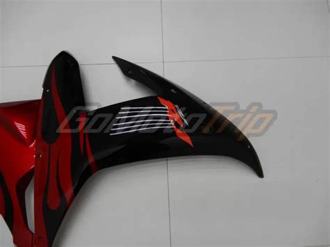 Best 2002 2003 Yamaha YZF R1 Black Red Flame Fairing GoMotoTrip