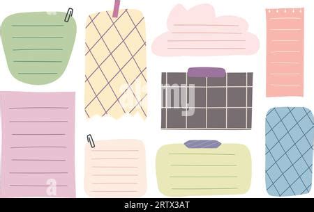 Set Of Colorful Paper Notes Lined And Squared Sticker Notes For To Do