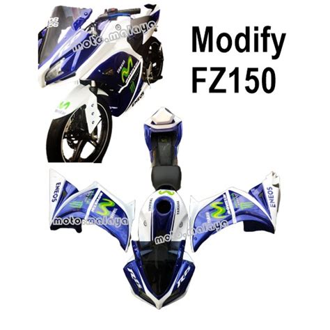 Yamaha Fz150 i Cover Set Modify Movistar Version fz 150 i vixion modified lampu seat fairing ...